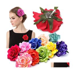 Bijoux Rose Fleur Artificielle Broche De Mariée De Noce Épingle À Cheveux Femmes Pinces À Cheveux Chapeaux Filles Festival Accessoires Livraison Directe Dhow8