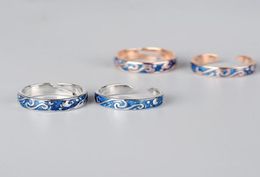 Schmuck S925 Sterling Silber Paar Ringe Sternennacht offene Ringe berühmte Malerei besondere Mode9877536