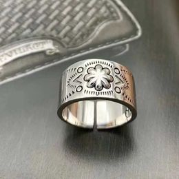 Sieraden S925 Sterling Zilver Prachtige gesneden open ring voor mannen en vrouwen etnische stijl minderheid wijsvinger trend