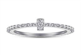 Joyería S925 anillo tfamily de plata esterlina para mujeres Japón y Corea del Sur dedo índice simple en forma de T lleno de 4556139