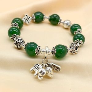 Sieraden schilderachtige omgeving ruyi gunstige olifant imitatie rode agaat Chinese knoop lotus tibetaanse sier armband