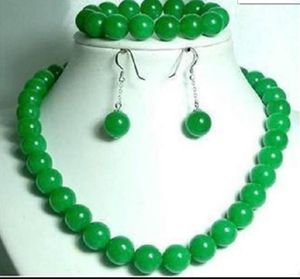 conjunto de joyas Collar de cuentas de jade verde Pulsera de 19 