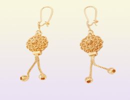 Bijoux Ensembles 18K Ethiopian Gold Arabia Collier Pendre Oreille pour femmes Indian Dubaï Africain Wedding Party Gifts Bridal Gift3486536