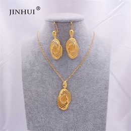 Jewelry Sets African Gold Color for Women Bridal Indian Etiopía Dubai Collar Pendientes Conjunto de joyas de boda Regalos de esposa 2 5a