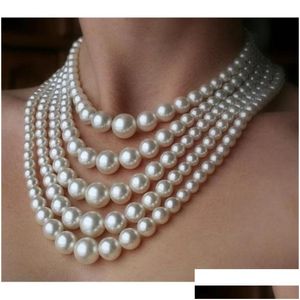 Sieraden Sets Big Pearl Bruidal Necklace Vintage Statement Choker Collar Accessory MTI Layer Beads 221109 Drop Delivery DH0XT