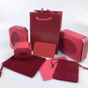 Conjuntos de joyas Caja Red Ca Carta Collar Pulsera Pendientes Conjuntos de anillos Caja Bolsa para el polvo Bolsa de regalo Coincide con la tienda Artículos s No se venden en 290h