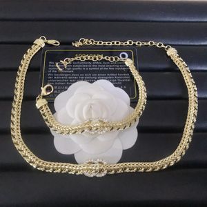 Sieraden sets armband bangle kettingen merk C designer brief goud vergulde tailleband roestvrijstalen choker hanger ketting ketting accessoires 103260