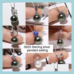 Configuración de joyas 24 Estilos de collar de perlas Nuevo S925 Posaborita de hendidura Diy Mujeres Moda con cadena Drop entrega de regalos Dhgjy
