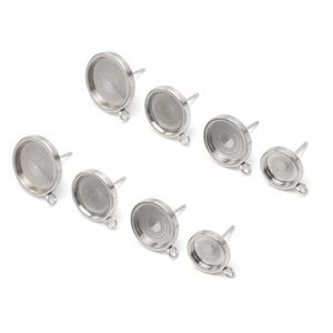 Paramètres de bijoux 6 8 10 12 mm en acier inoxydable plaqué or boucles d'oreilles Stud base vierge cabochons en verre boutons bouchons connecteur Dhgarden Dhxwr