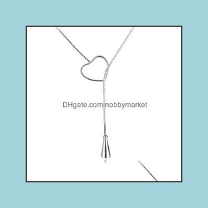 Paramètres de bijoux 925 Sier Boucle coulissante en forme de coeur Collier de perles Trouver un pendentif sterling Boîte d'accessoires Chaîne Drop Delive Dhgarden Otk6S