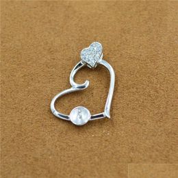 Paramètres de bijoux Ce usine nouveau coeur japonais et coréen S925 Sier Drop femme perle clavicule pendentif montages bricolage accès Dhelw