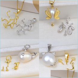 Bijoux Collier de perles baroques bricolage 925 Pendante sterling Sier Animal pour les femmes avec livraison de drop Dhgarden DHBG1