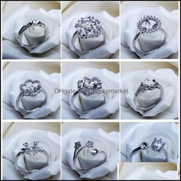 Sieradeninstellingen Mode Parelringen Instelling Zirkoon Effen Sier Ring Voor Vrouwen Montage Blank Diy Stijlen Mix Cadeau Drop Leveren Dhgarden Otpha