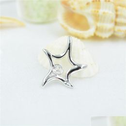 Impostazioni dei gioielli Versione coreana della nuova collana di perle alla moda S925 Pure Sier Cute Starfish Pendant Mount Fac Dh6Bs