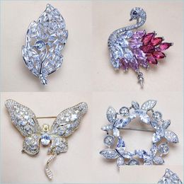 Bijoux Paramètres Brooch Brooch Animal Broques épingles pour femmes Girl Dual-Use Zircon Wedding Gift Accessoires Drop Livraison Dhahp