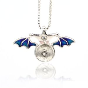 Paramètres de bijoux S925 Sier perle pendentif supports collier accessoires bricolage émail chauve-souris livraison directe Dhkai