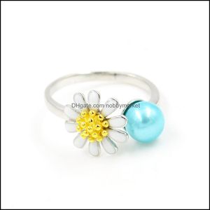 Sieraden-instellingen S925 Sterling Sier Creatieve Chrysanthemum Pearl Kralen Ring Montages Maken DIY Fashion Rings Mounts Drop Levering 2021 HQ1