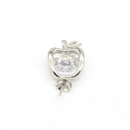 Paramètres de bijoux S925 Sterling Sier perle pendentif accessoires article montage bricolage noël pomme diamant livraison directe Dh9Sc