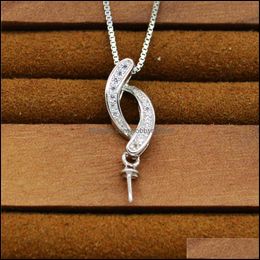 Paramètres de bijoux S925 Sterling Sier pendentif montages accessoires perle pour bricolage supports faits à la main livraison directe Dhgarden Otl2P