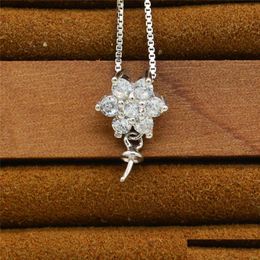Paramètres de bijoux pendentif en argent Sterling S925, accessoires de perles, articles en gros, flocons de neige Dolomite, livraison directe Dhlky