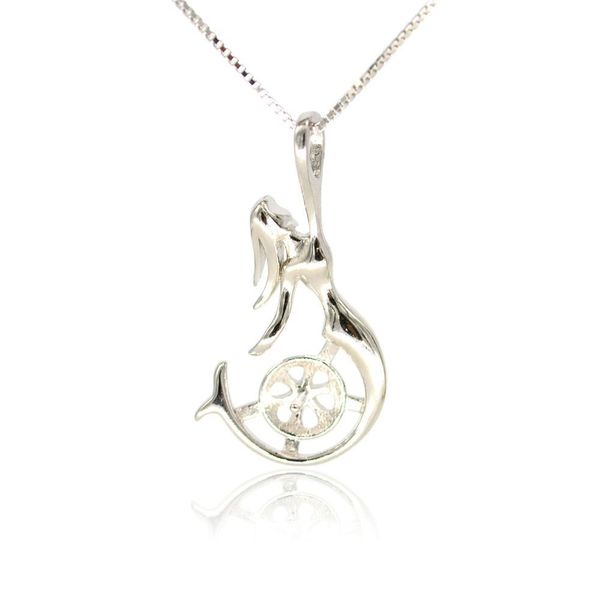 Paramètres de bijoux S925 Sterling Sier pendentif réglage en gros collier de perles goutte Todiy support de sirène Acc Dh7Fl