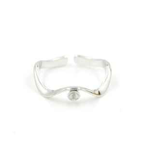 Réglages de bijoux Sterling Sier New Minimalist Curve Fashion Pearl Ring Fabricants réglables Semi Mount Dg