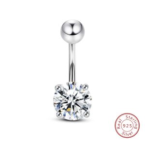 Sieraden sexy body sieraden 2ct moissanite navel piercing zilver 925 met grote steen d kleur piercing ombligo voor vrouwen gecertificeerd