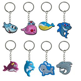 Bijoux Sharks and Whalles Keychain Keyring for School Sacs Backpack Backpacks Classroom Day Birthday Party Supplies Gift SCHO OTHZZ