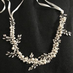 Bijoux Slbridal Crystaux de ruban fait à la main Perles Femmes Mariage Bijoux Headry Band Bridal Hair Vine Hair Accessories Bridesmaids