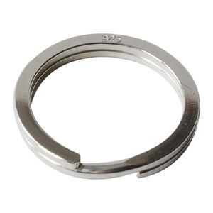 Sieraden massief 925 sterling zilver splitring sleutelhanger, ronde platte sleutelhanger ringen metalen splitring voor huissleutels organisatie