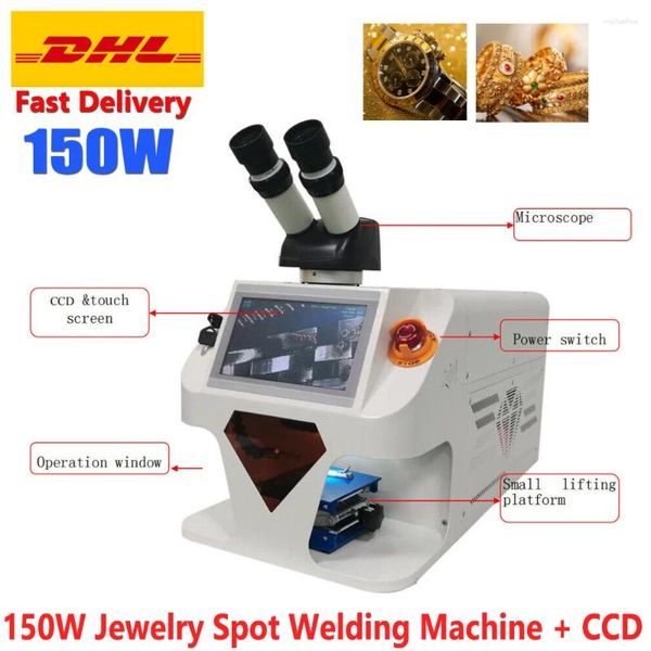Máquina de soldadura de joyería soldadura por micro láser con CCD 150W para el anillo de la cadena de plata de oro anillo colgante dentamiento rápido barco