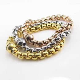 Bijoux bracelet acier inoxydable or Rose Gold / acier 3 couleurs en option bracelet acier boucle aimantée