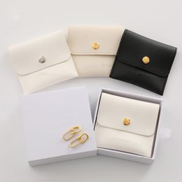 Sieradenstand 1 pc pu lederen zakje voor ketting ring armband oorbellen sleutels organisator met snap cadeaus high -end mini verpakking zakken 230517