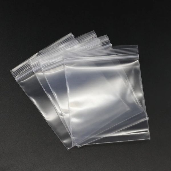 Stand de bijoux 30 100pcs / pack 4 6 5 7 6 8 7 10 cm d'épaisseur en plastique poly sacs transparents emballage serrure zippée refermable pour le stockage de bricolage 231025