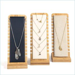 Sieradenstandaard bamboe sieraden display stand ketting houten mtiple ezel showcase houder voor juweliers opslagrek tentoonstelling dhgarden dhdov