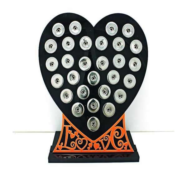 Stand de bijoux neuf nouvel affichage de bouton instantané 18 mm stands mode coeur acrylique noir avec lettre Interchangeable Board3884491 Drop Deli Otw0m