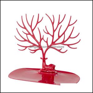 Sieradenstandaard Deer Antlers sieradenhouder Tree Tower Stand voor oorbellen armbanden Anklet ringen ketting acryl PVC Organizer Display Dhewr