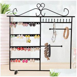 Sieraden Stand Oorbellen Ketting Houder Display Rack Eenvoudige Stijl Oorstekers Metalen Plank Drop Levering Verpakking Dhrvo