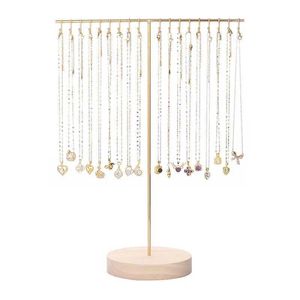 Bijoux Stand Metal Jewelry Display Rack Gold Boucles d'oreilles en noir et blanc