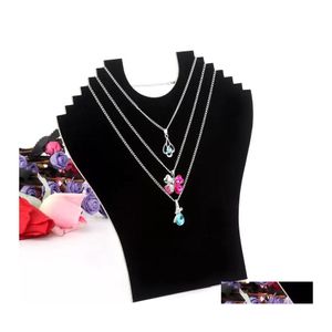 Bijoux Stand Collier Buste Pendentif Chaîne Présentoir Cou Chevalet Vitrine Noir Couleur Goutte Livraison Emballage Dh9Vi