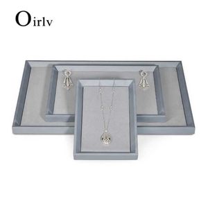 Stand de bijoux Oirlv Gris PU en cuir PU BIELRIQUE PLAQUE AVEC DES FIBRES ULTRA-FINE Utilisés pour les colliers Pendants et Bracelets Q240506