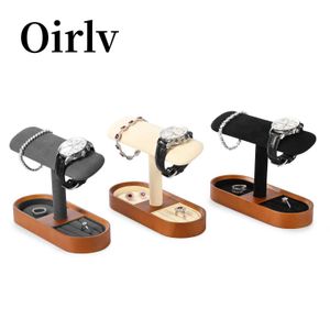 Sieradenstand oirlv houten frame zwart T-vormig juwelier gebruikt voor ringen oorbellen armbanden en displayrekken Q240506