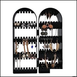 Sieraden standaard verpakking display 120/180/240/360 Gaten Plastic Clear Earbellen Studs Rack Vouwscherm Hoorringhouder Opbergdoos Drop Deli