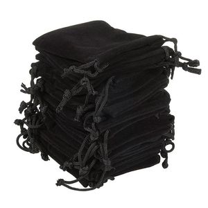 Sieraden staan ​​zachte veet zakjes dstrings cadeauverpakking pakket van 100 zak zakken voor feestbenodigdheden zwarte druppel levering dhgarden dhiq6