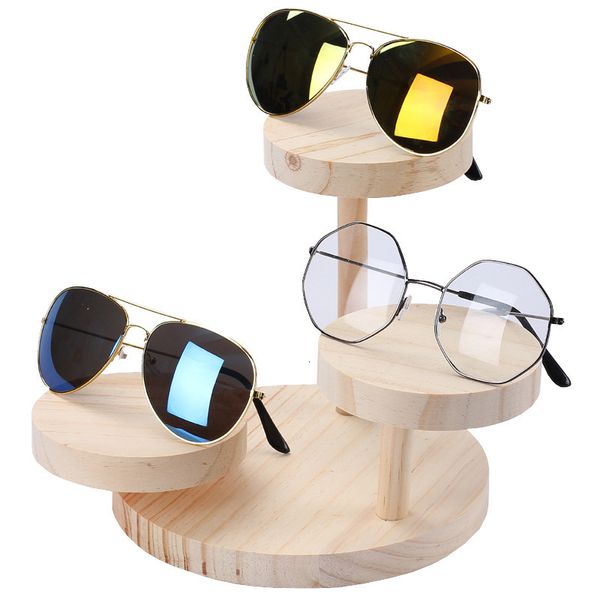 Bijoux Stand Bois Lunettes De Soleil Présentoirs Étagère Lunettes Afficher Stand Porte-Bijoux Pour 3 Paires Lunettes Vitrine Femmes 230728