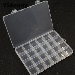 Sieradenstandaard yidensy 1 stks vierkante transparante plastic opbergdoos 1024 slot verstelbaar voor pillen kralen oorbel organizer 230517