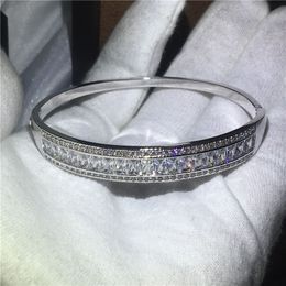 Bijoux sterling ratualei scintillant chauffeur chaud sier princesse gemmestones bracelet nual bracelet blanc topaze cz diamant