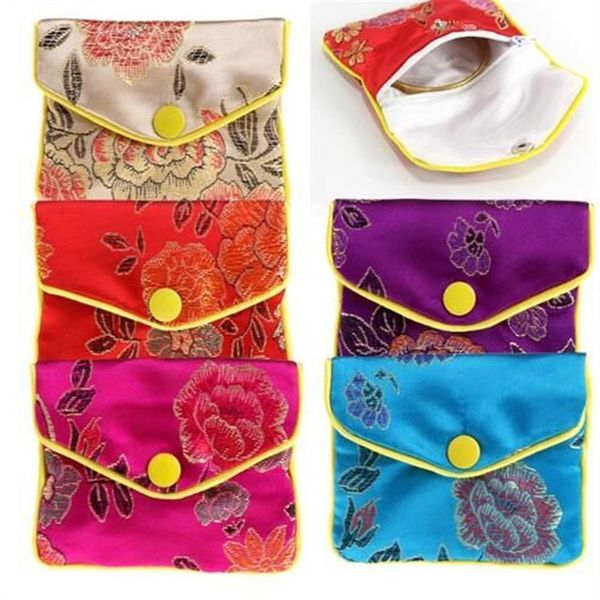 Sacs de rangement de bijoux en soie, pochette de Tradition chinoise, sac à main, organisateur de bijoux cadeaux, GB4072592