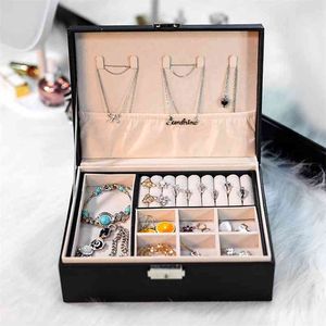 Sieraden opbergdoos comestic kist organizer make-up schoonheid container ketting verjaardagscadeau voor vrouwen 210423