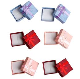 Sieraden opbergdocument vak multi kleuren ring oorbel verpakking geschenkdozen voor verjaardagen verjaardagen giften pakket